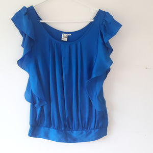 Sash Flutter Sleeve Blouse Sz S